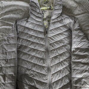 Offline by Aerie Grey Hooded Lightweight Puffer Jacket S